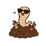 worm on compost pile